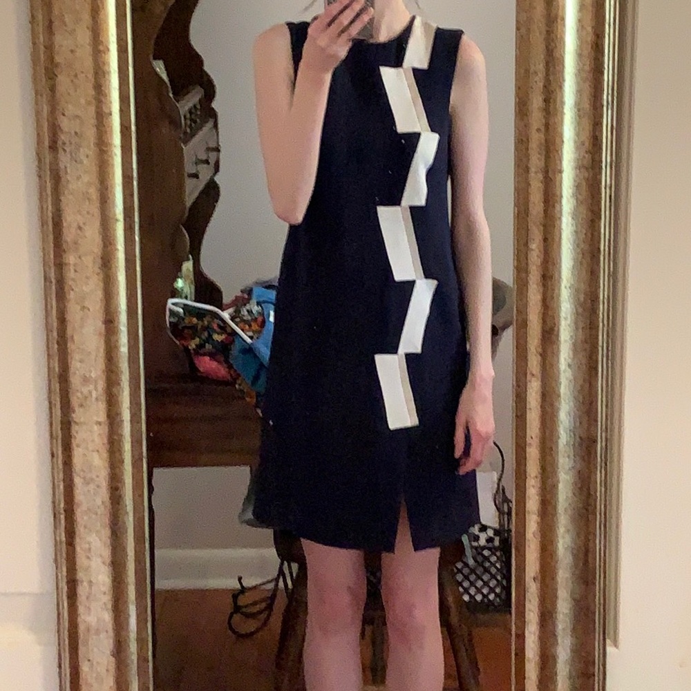 Thakoon Silk & Leather Sleeveless Dress